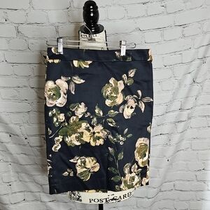 J. Crew Factory Cotton Blend Floral Pencil Skirt Size 0